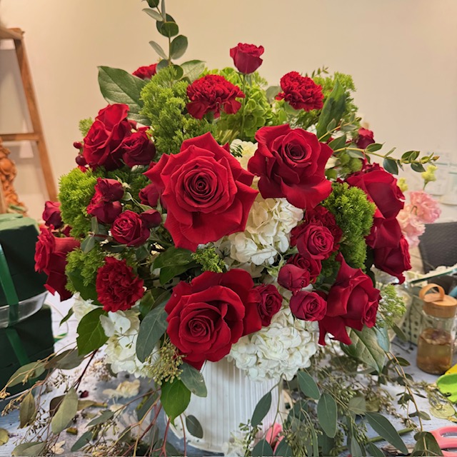 Red and white roses