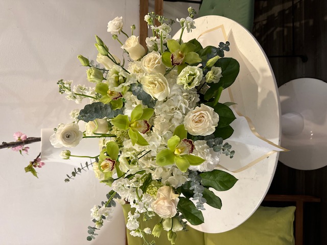 All white arrangement