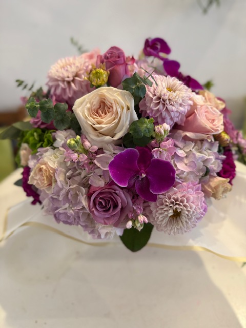 White and purple roses