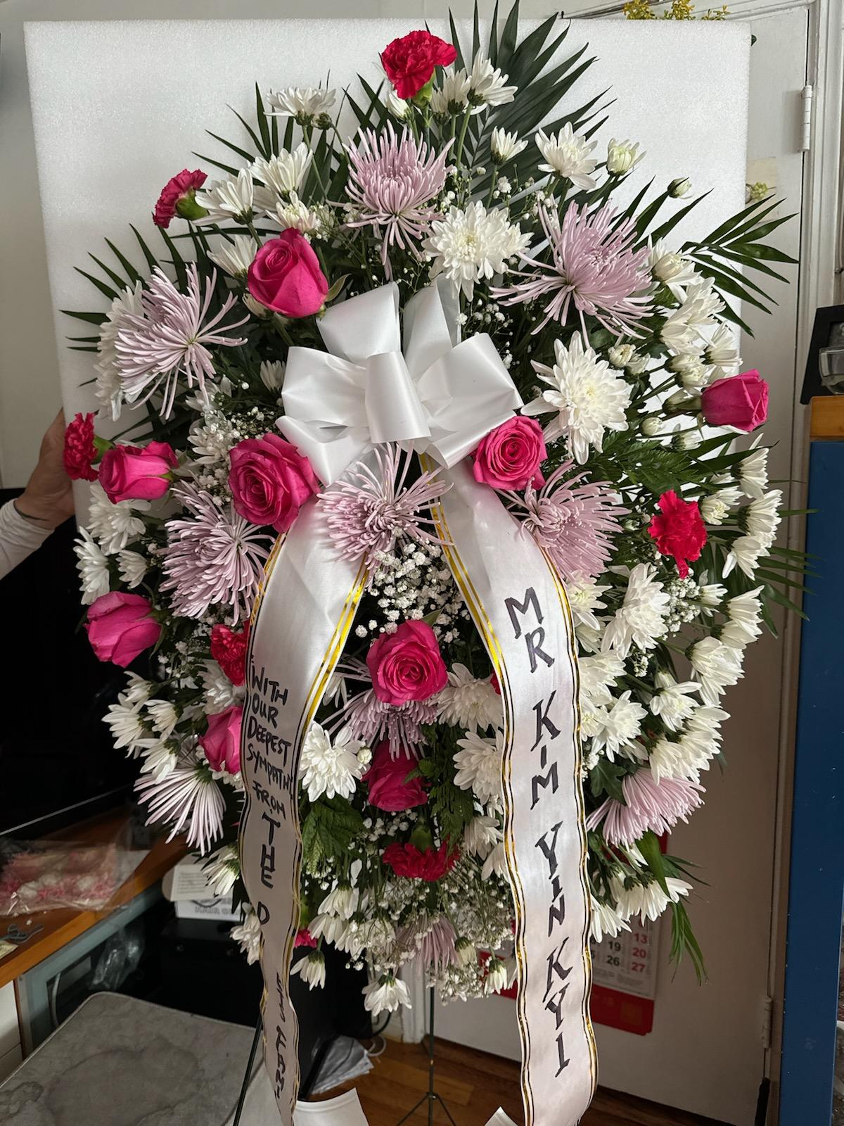 White and pink roses